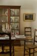 antique table and chairs, reproduction china cabinet